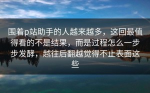 围着p站助手的人越来越多，这回最值得看的不是结果，而是过程怎么一步步发酵，越往后翻越觉得不止表面这些