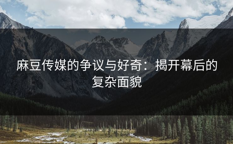 麻豆传媒的争议与好奇：揭开幕后的复杂面貌