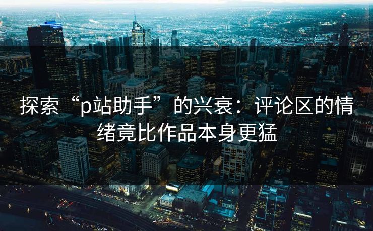 探索“p站助手”的兴衰:评论区的情绪竟比作品本身更猛 探索“p站助手”的兴衰:评论区的情绪竟比作品本身更猛